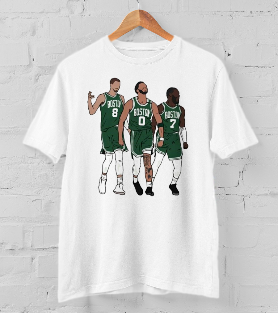Bri Marie D Kristaps Porzingis Jayson Tatum Jaylen Brown Big 3 Boston Celtics T-Shirt
