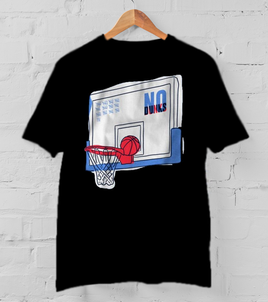 No Dunks Basketball Backboard With Tally Marks And Ball Wedgie T-Shirt