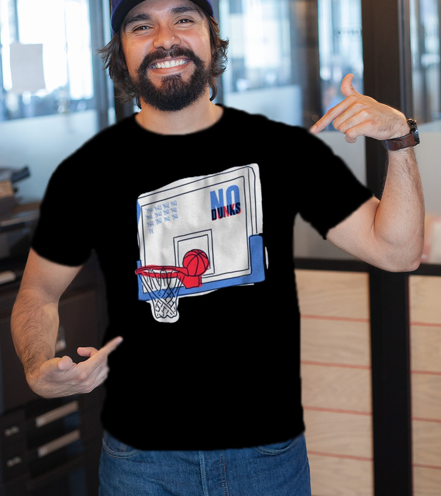 No Dunks Basketball Backboard With Tally Marks And Ball Wedgie T-Shirt