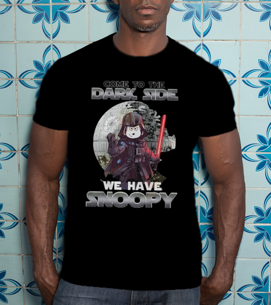 Come To The Dark Side We Have Snoopy Star Wars Death Star Darth Vader Peanuts Crossover T-Shirt