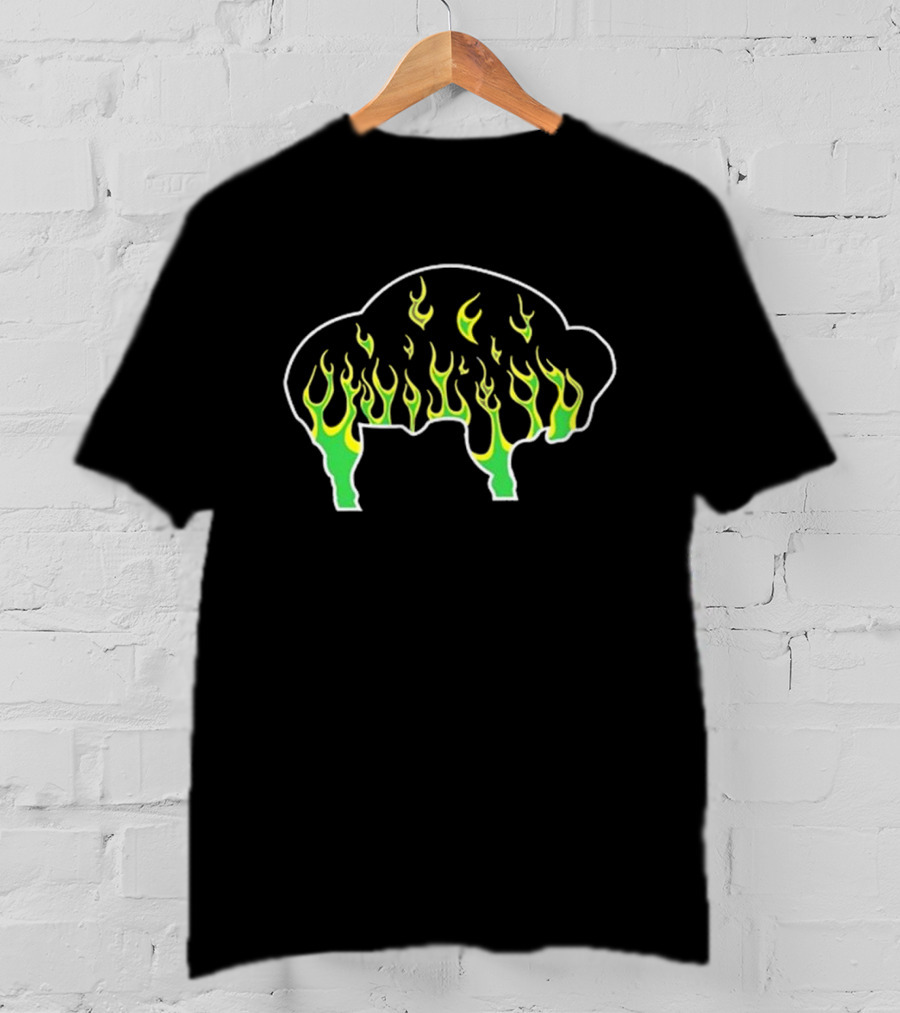 Buffalo The Old Pink Green Flame Buffalo T-Shirt