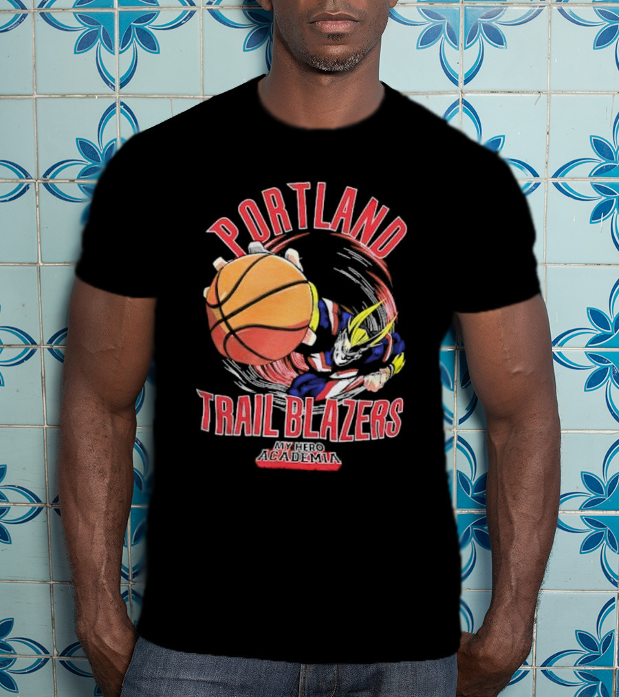 Portland Trail Blazers My Hero Academia All Might Basketball Smash T-Shirt