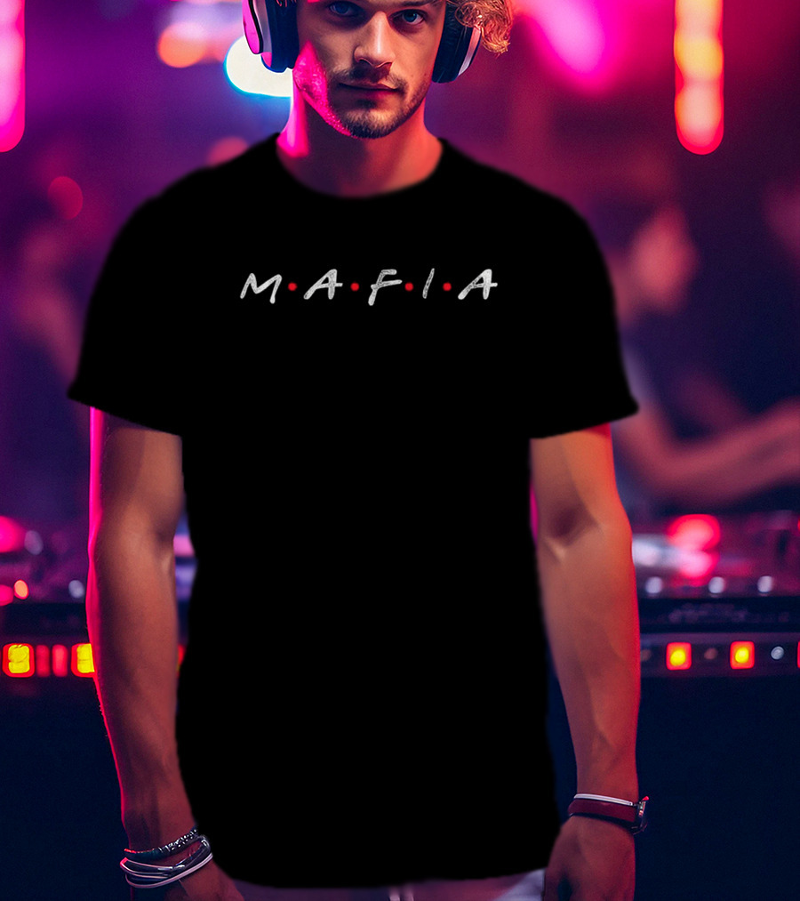 M•A•F•I•A Dot Style Text Retro Reference T-Shirt