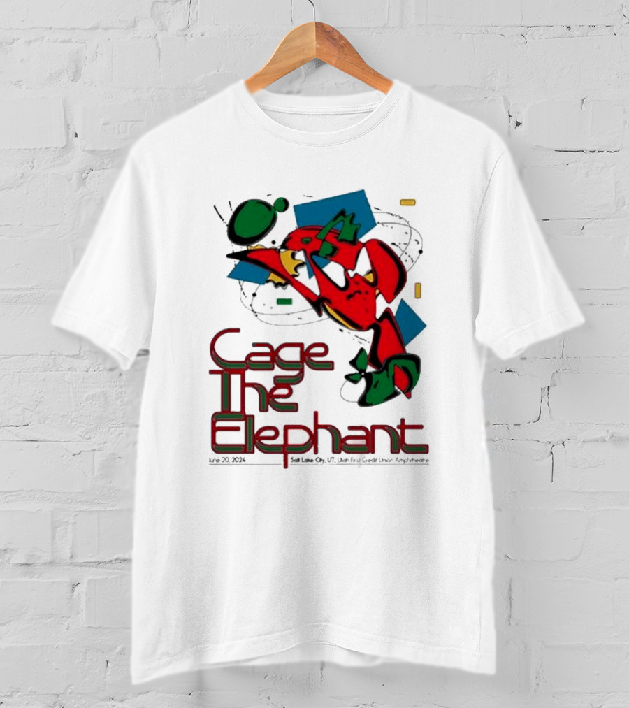 Cage The Elephant Salt Lake City Utah First Credit Union Amphitheatre June 20 Colorful Abstract T-Shirt