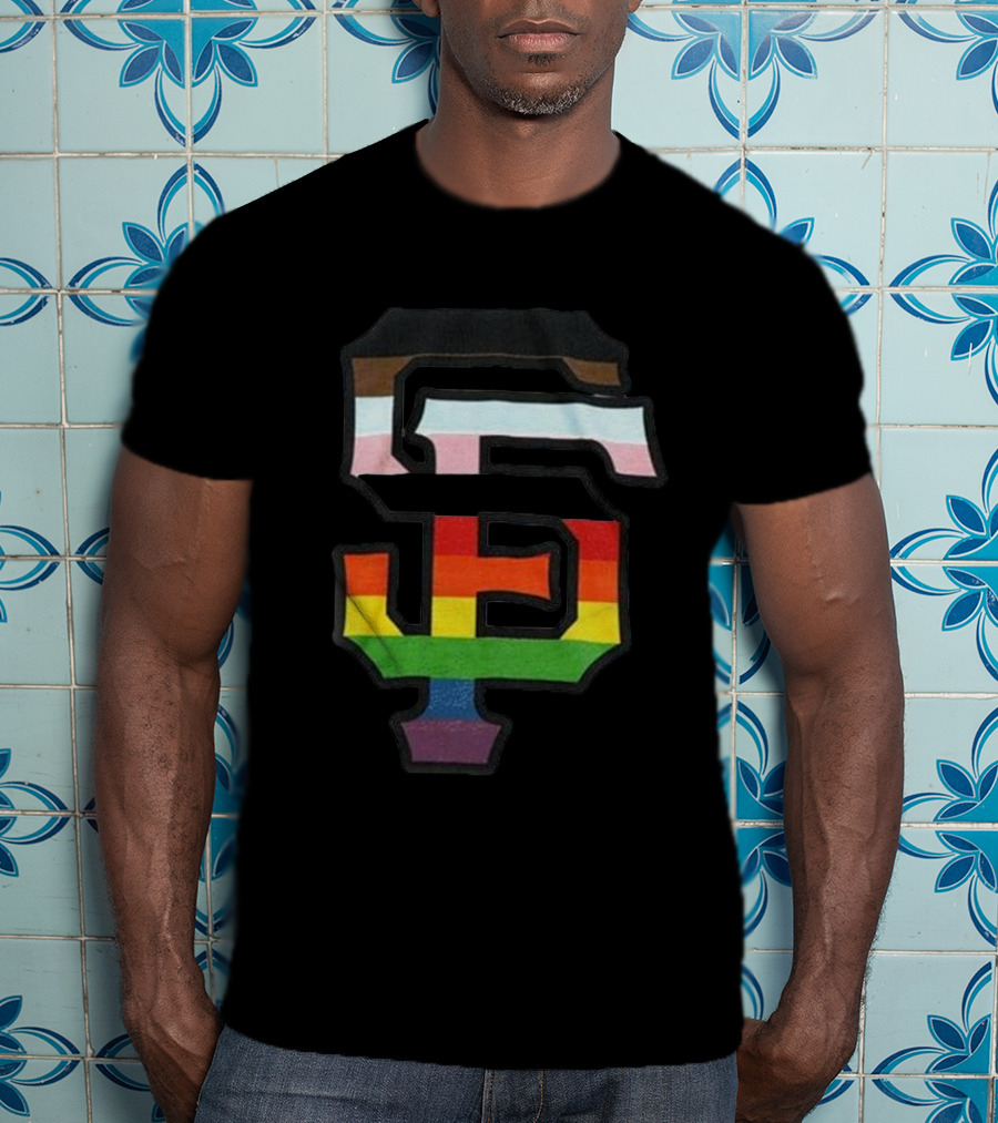 SF Giants Pride Logo With Inclusive Rainbow Colors T-Shirt