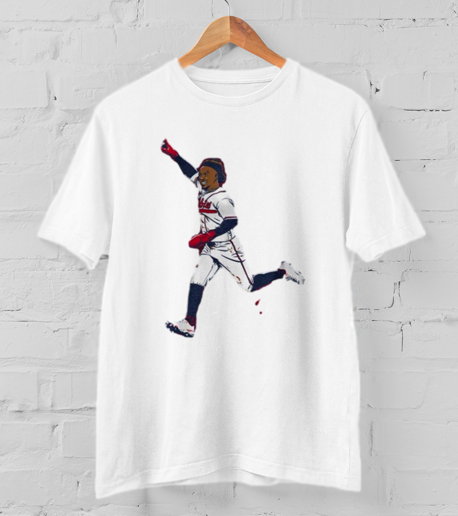 Ozzie Albies Baseball Celebration Pose Signature T-Shirt