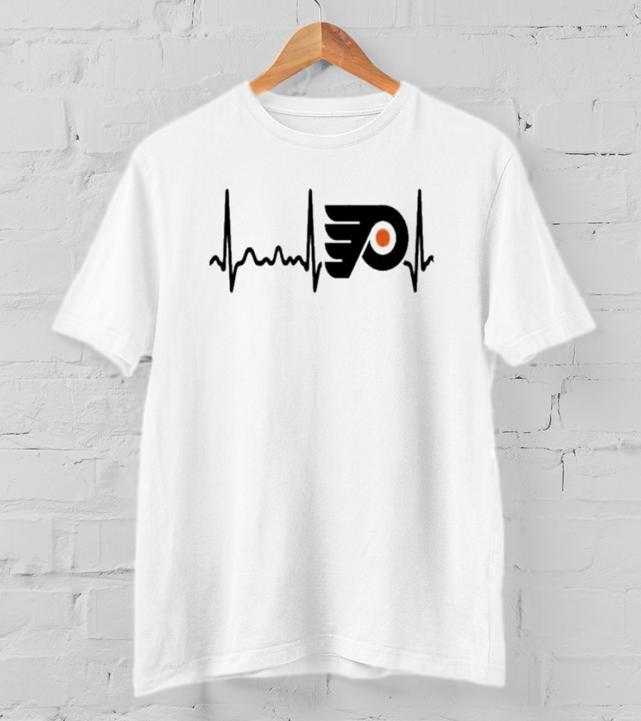 Philadelphia Flyers Heartbeat Logo Hockey T-Shirt