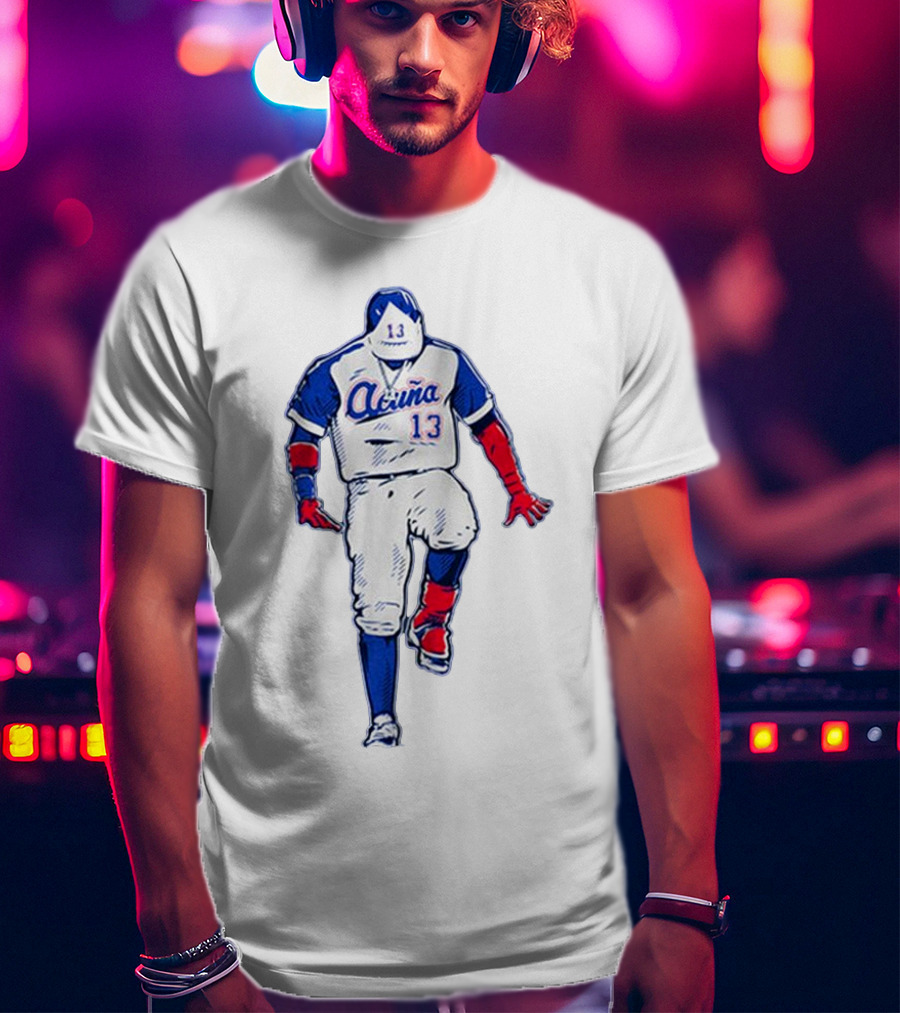 Ronald Acuña Jr. Number 13 Bold Pose Signature T-Shirt