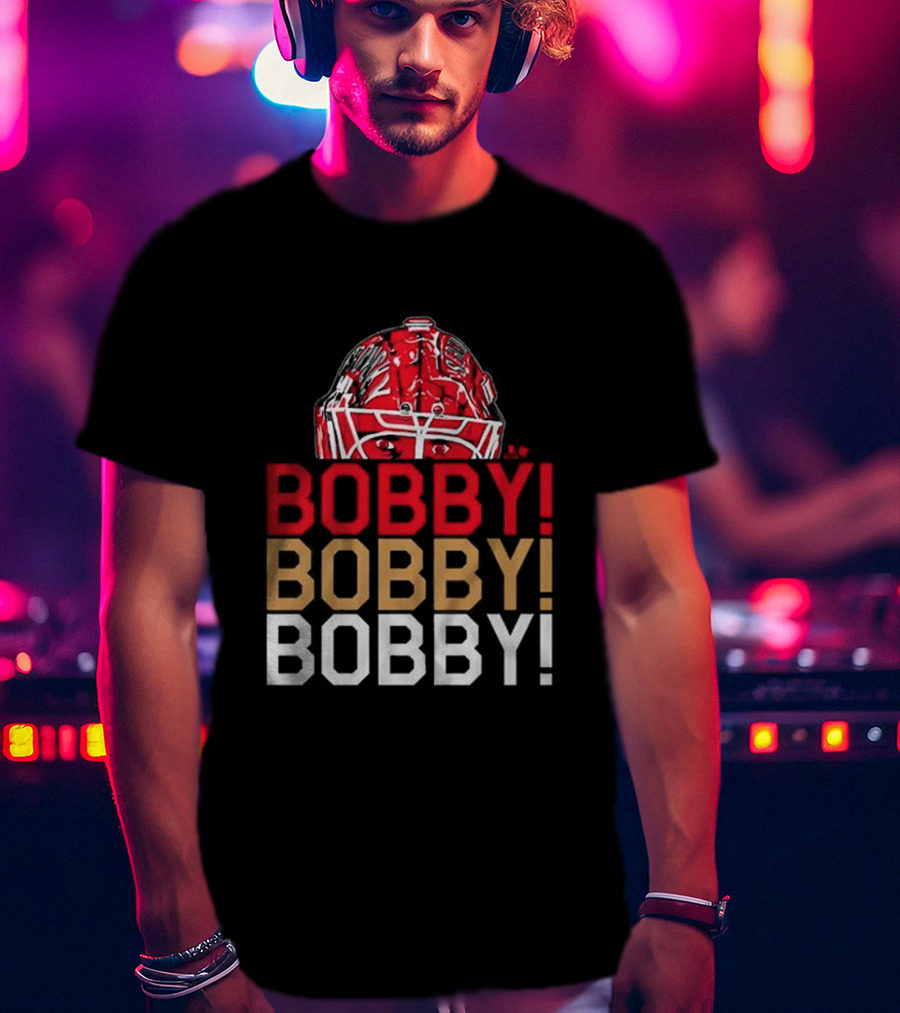 BOBBY BOBBY BOBBY Chant Featuring Sergei Bobrovsky Helmet T-Shirt