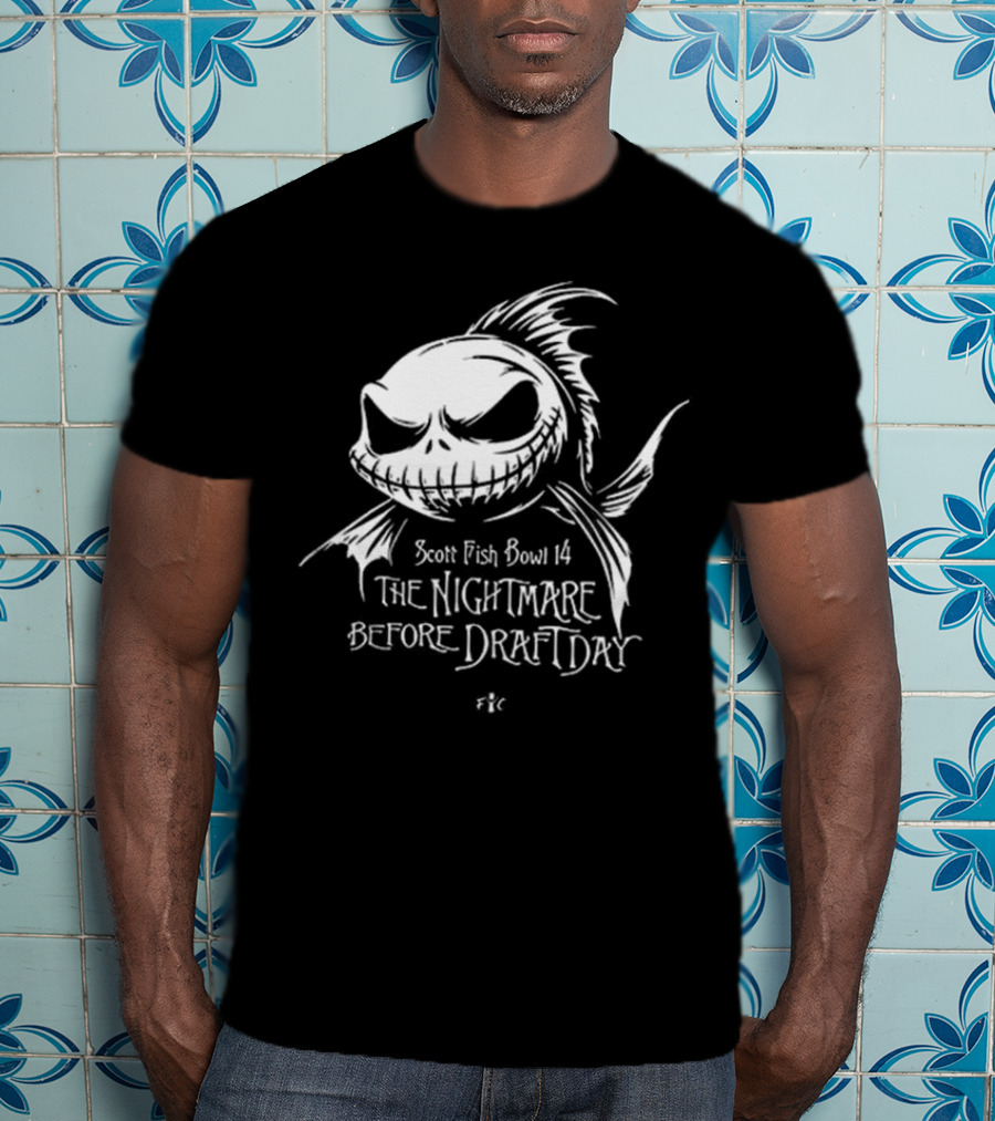 Scott Fish Bowl 14 The Nightmare Before Draft Day Jack Skellington Sketch T-Shirt
