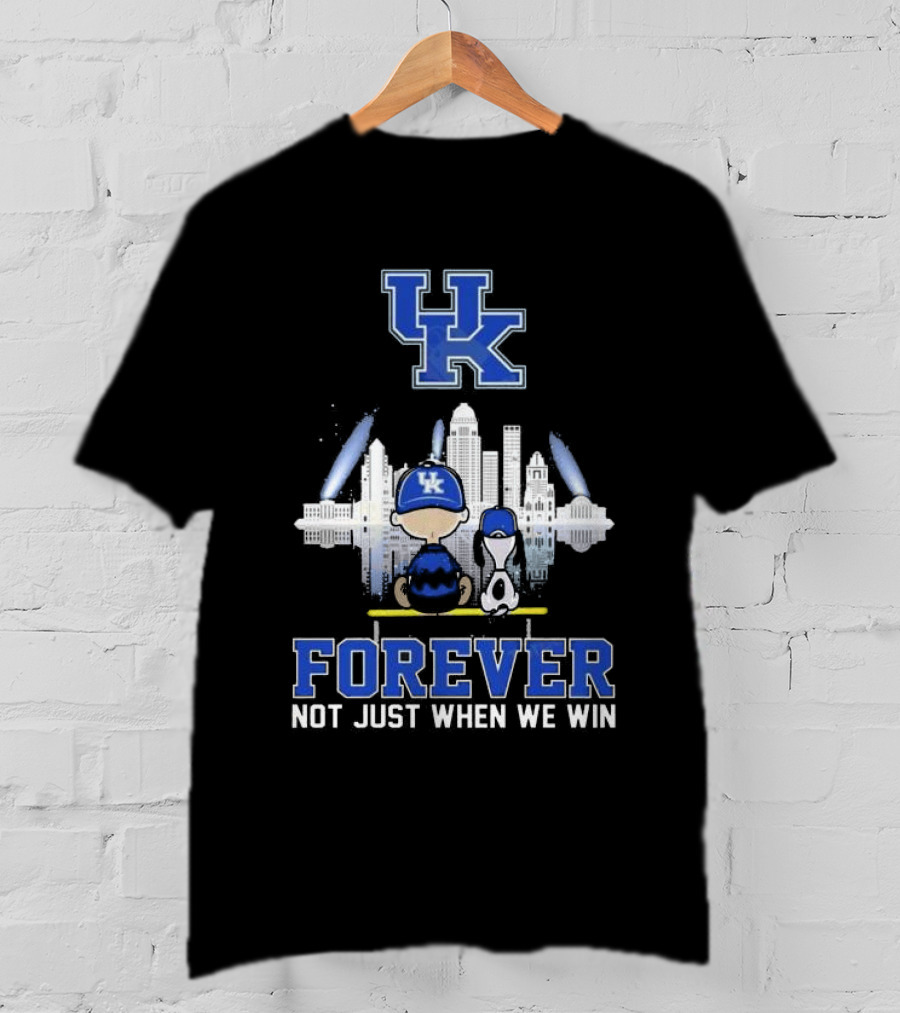 Snoopy And Charlie Brown Kentucky Wildcats UK Skyline Forever Not Just When We Win T-Shirt