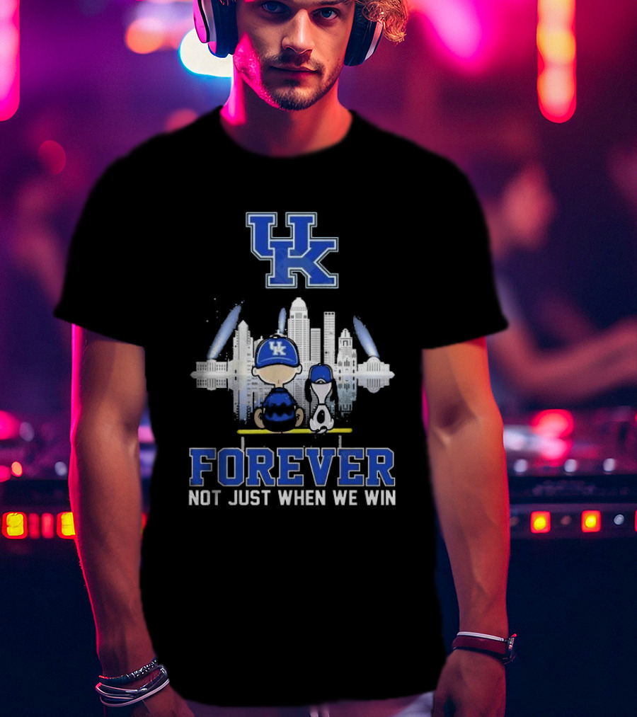 Snoopy And Charlie Brown Kentucky Wildcats UK Skyline Forever Not Just When We Win T-Shirt