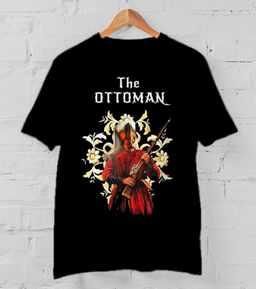 The Ottoman Sultan With Rifle And Floral Motif T-Shirt
