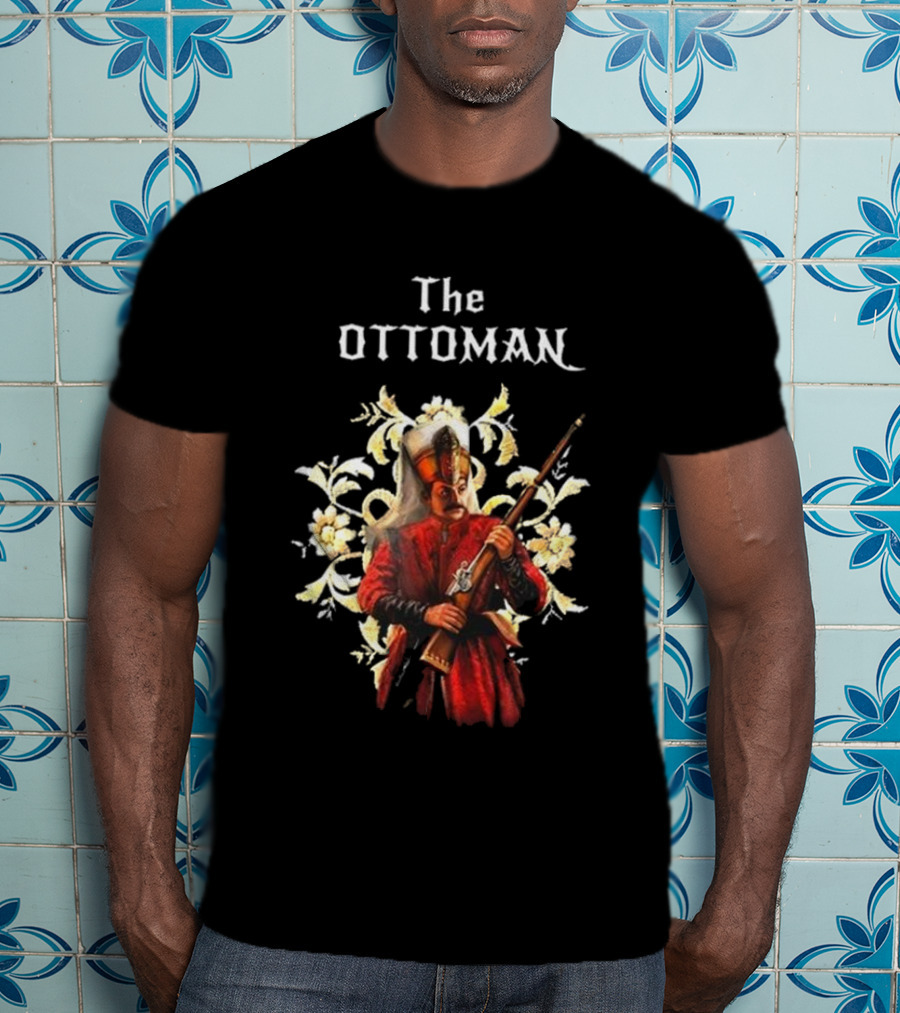 The Ottoman Sultan With Rifle And Floral Motif T-Shirt
