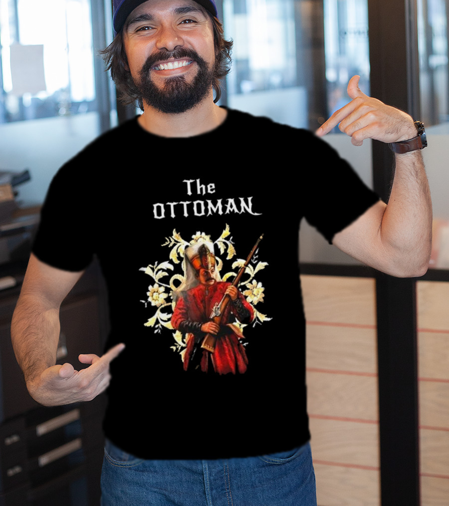 The Ottoman Sultan With Rifle And Floral Motif T-Shirt