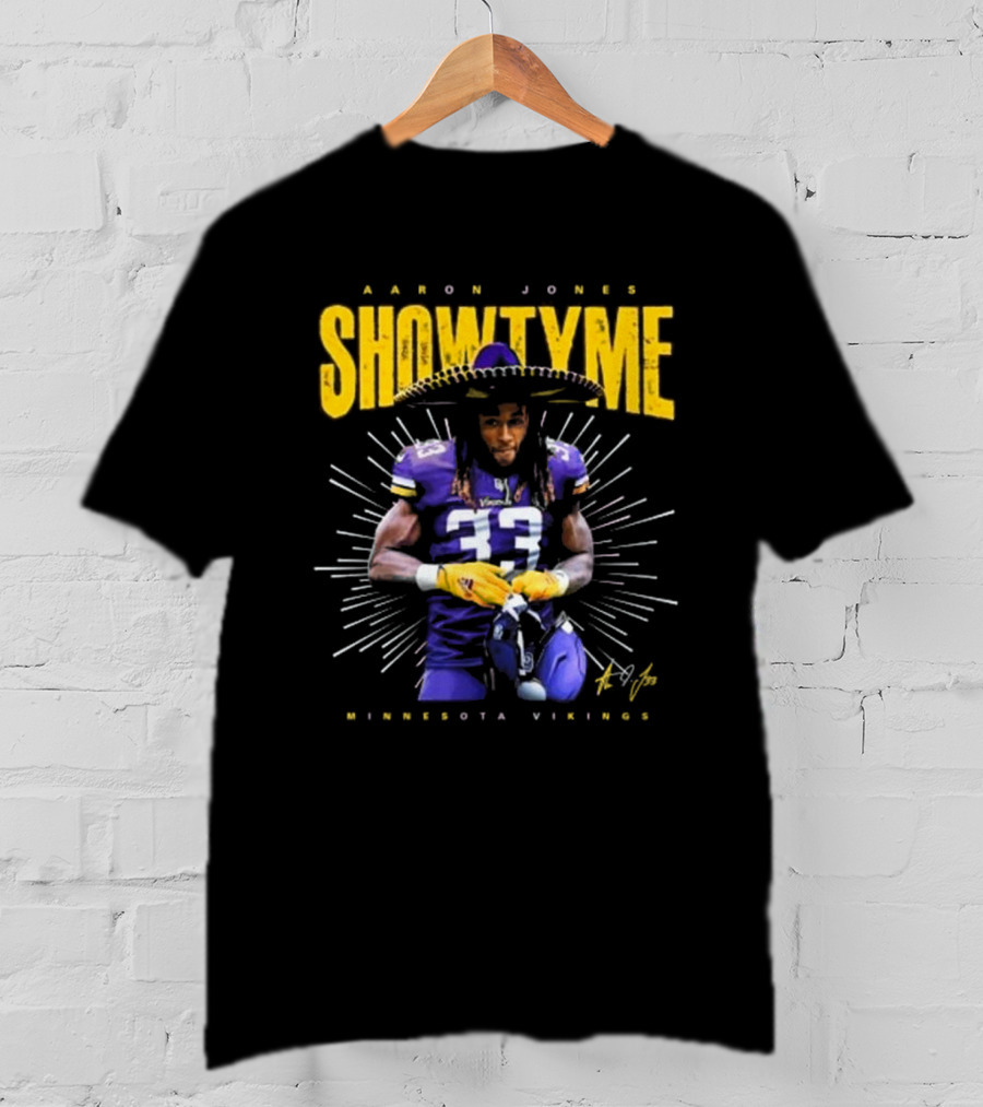 Aaron Jones Showtyme Minnesota Vikings NFL Football Signature 33 T-Shirt