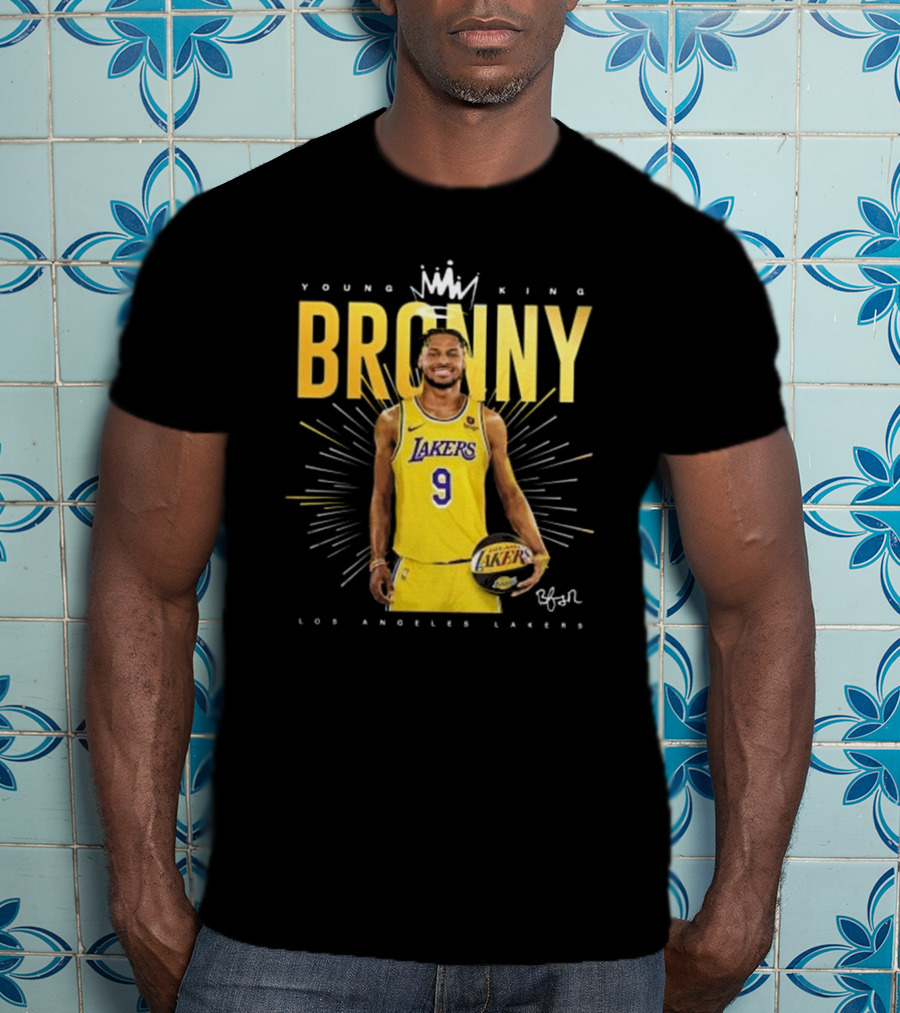 Young King Bronny James Los Angeles Lakers 9 Signature T-Shirt