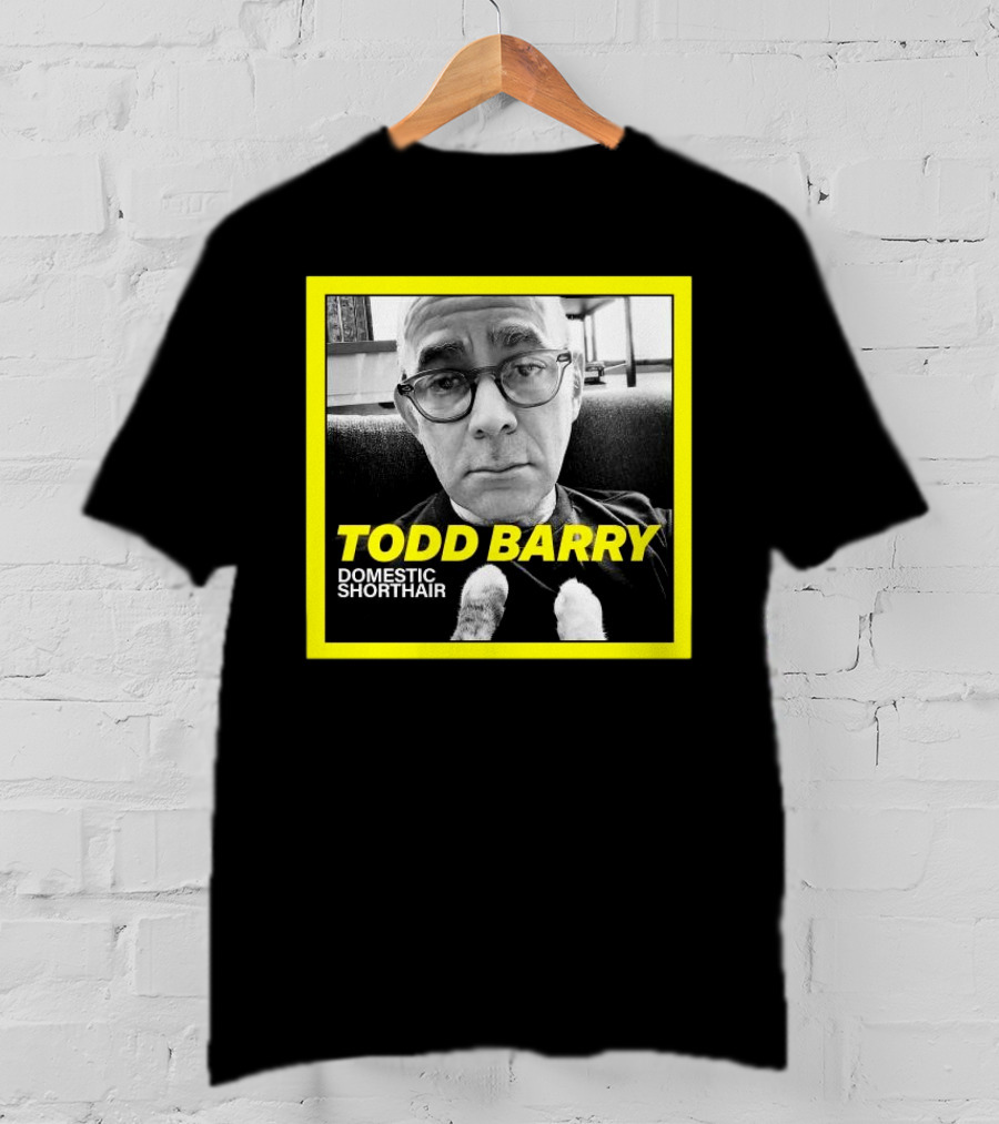 Todd Barry Domestic Shorthair Portrait With Cat Paws T-Shirt