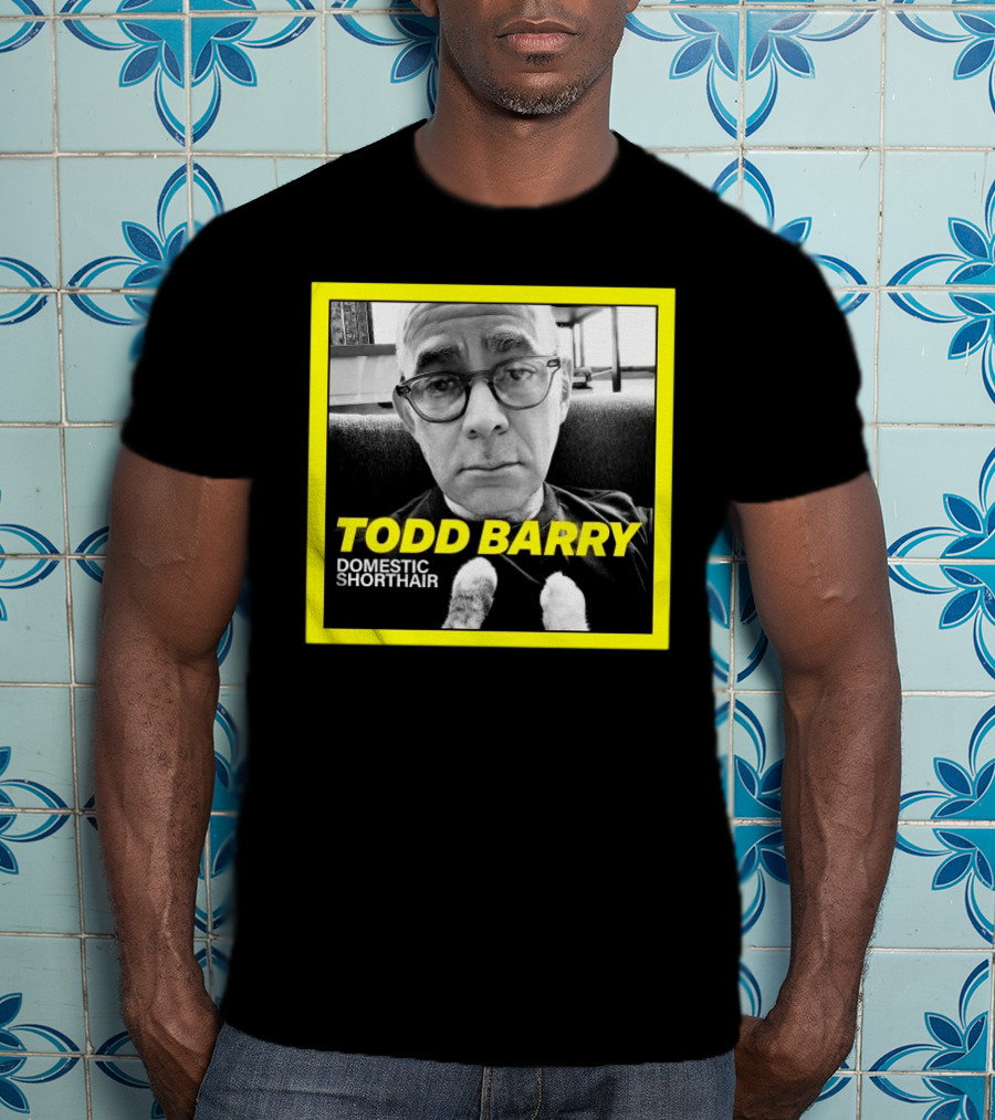 Todd Barry Domestic Shorthair Portrait With Cat Paws T-Shirt