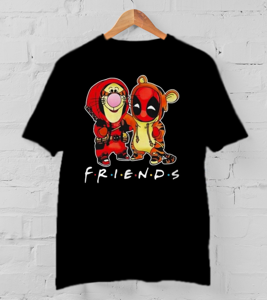 Friends Disney Winnie The Pooh Tigger And Deadpool T-Shirt