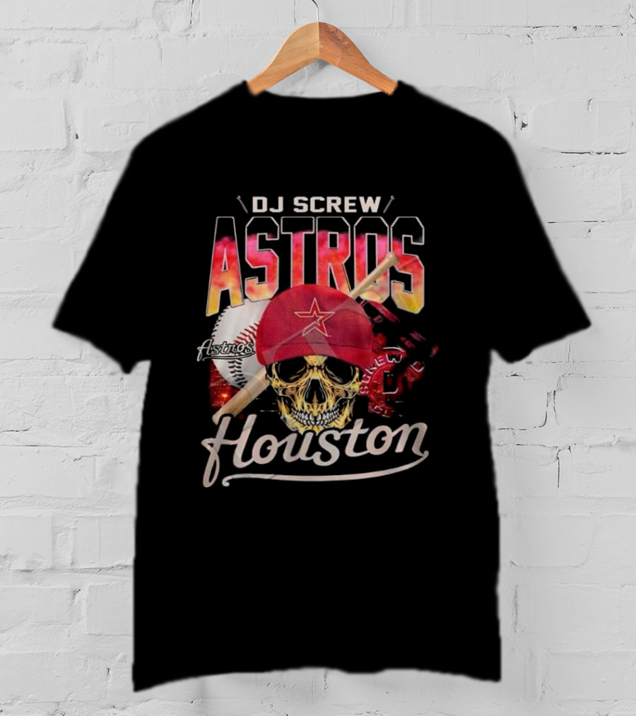 DJ Screw Astros Skull Baseball Houston T-Shirt