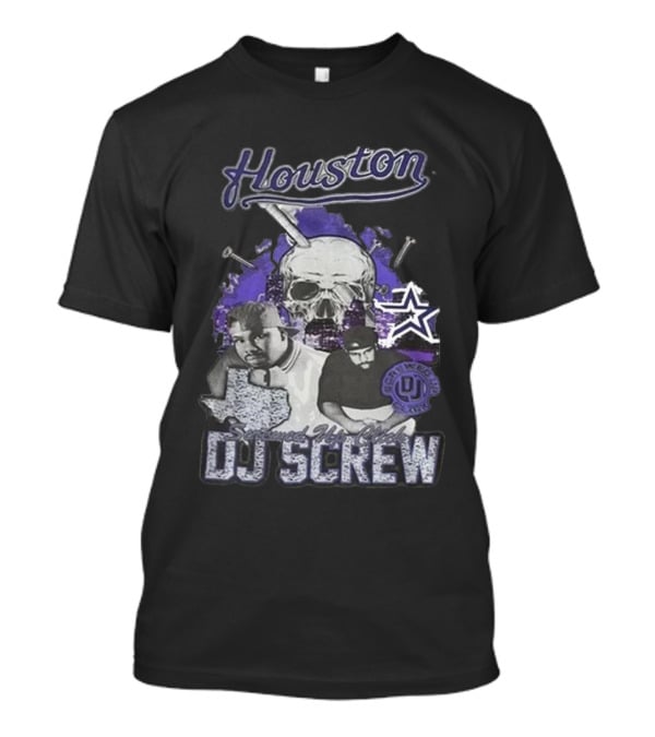 Houston Screwed Up Click DJ Screw Texas Skull Stars T-Shirt