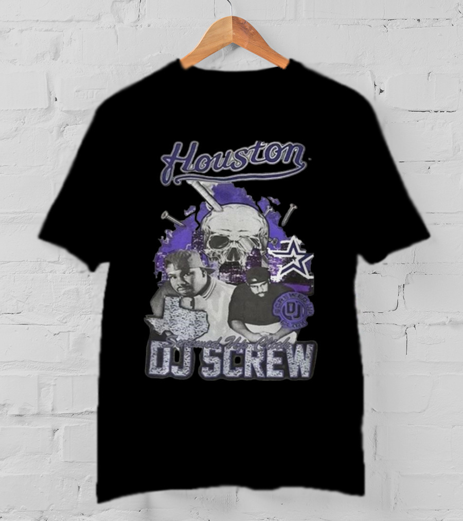 Houston Screwed Up Click DJ Screw Texas Skull Stars T-Shirt