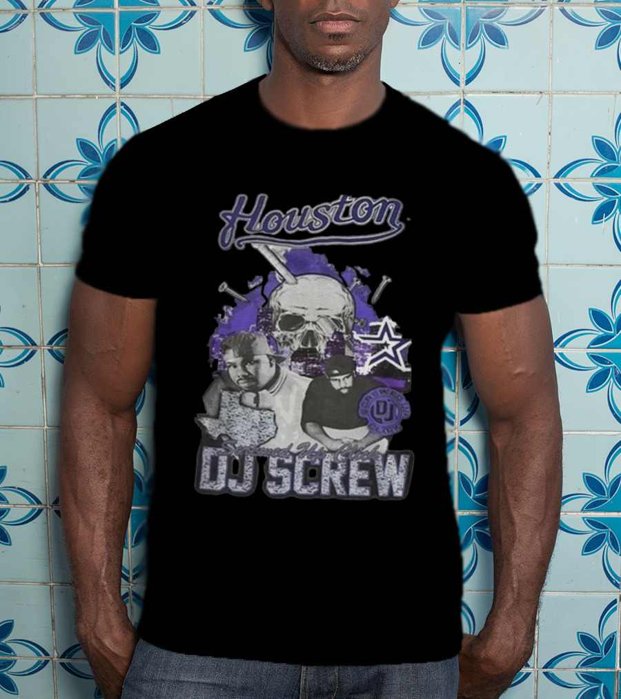 Houston Screwed Up Click DJ Screw Texas Skull Stars T-Shirt