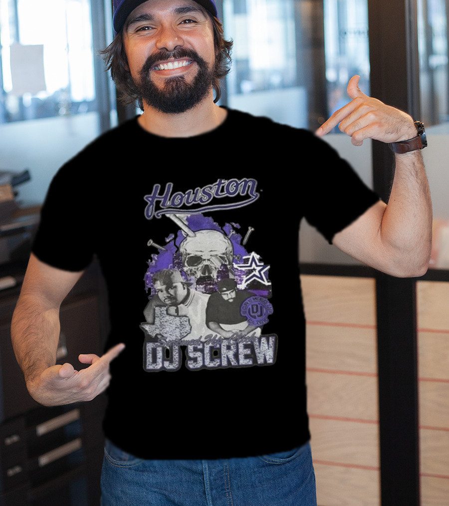Houston Screwed Up Click DJ Screw Texas Skull Stars T-Shirt