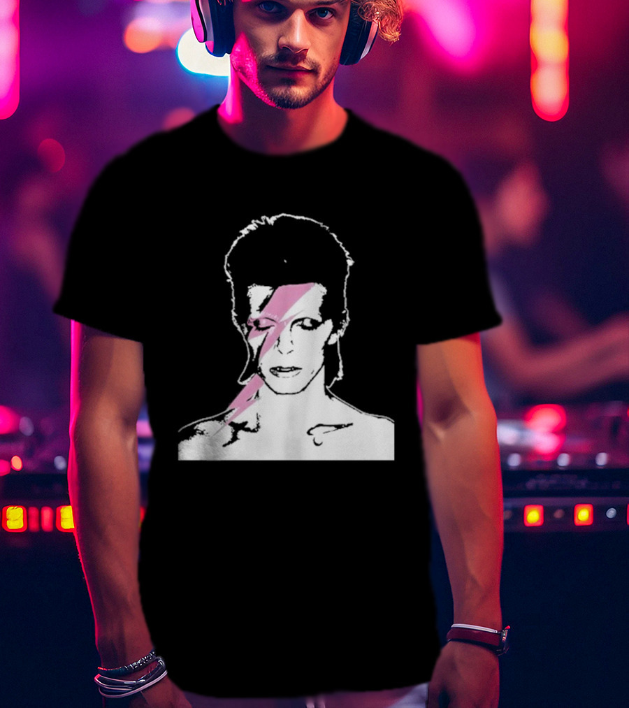 Ziggy Stardust Pink Lightning Bolt Iconic Tribute Carrie Bradshaw Connection T-Shirt