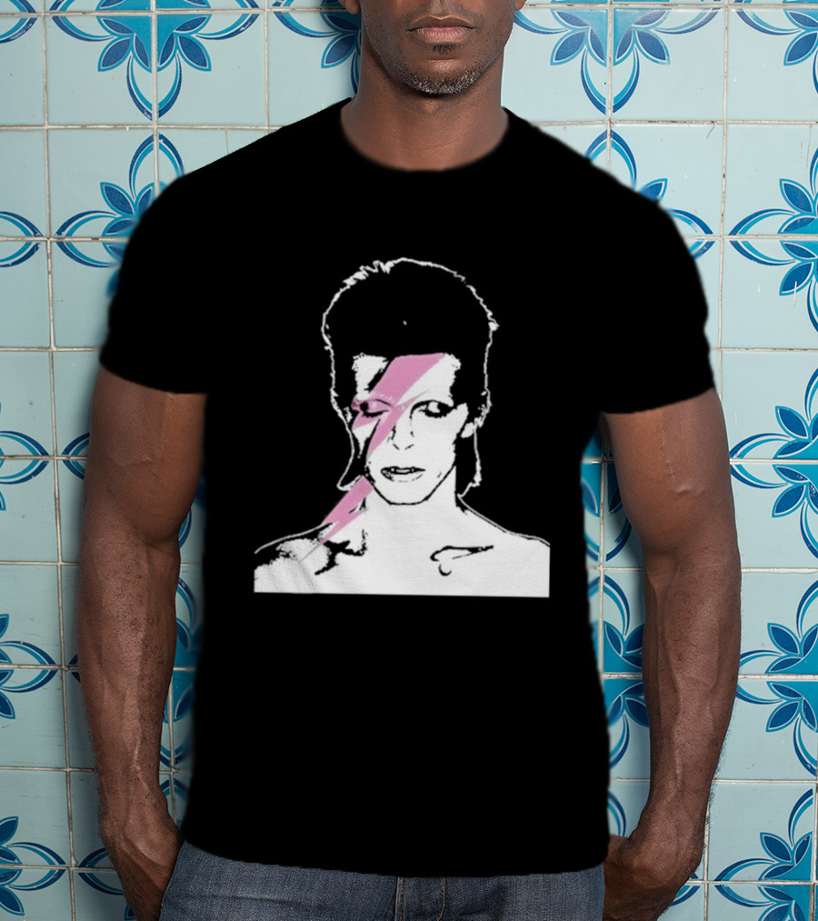 Ziggy Stardust Pink Lightning Bolt Iconic Tribute Carrie Bradshaw Connection T-Shirt