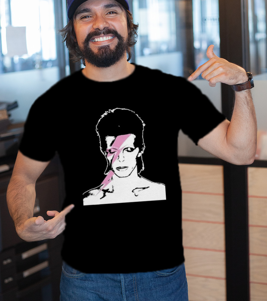 Ziggy Stardust Pink Lightning Bolt Iconic Tribute Carrie Bradshaw Connection T-Shirt