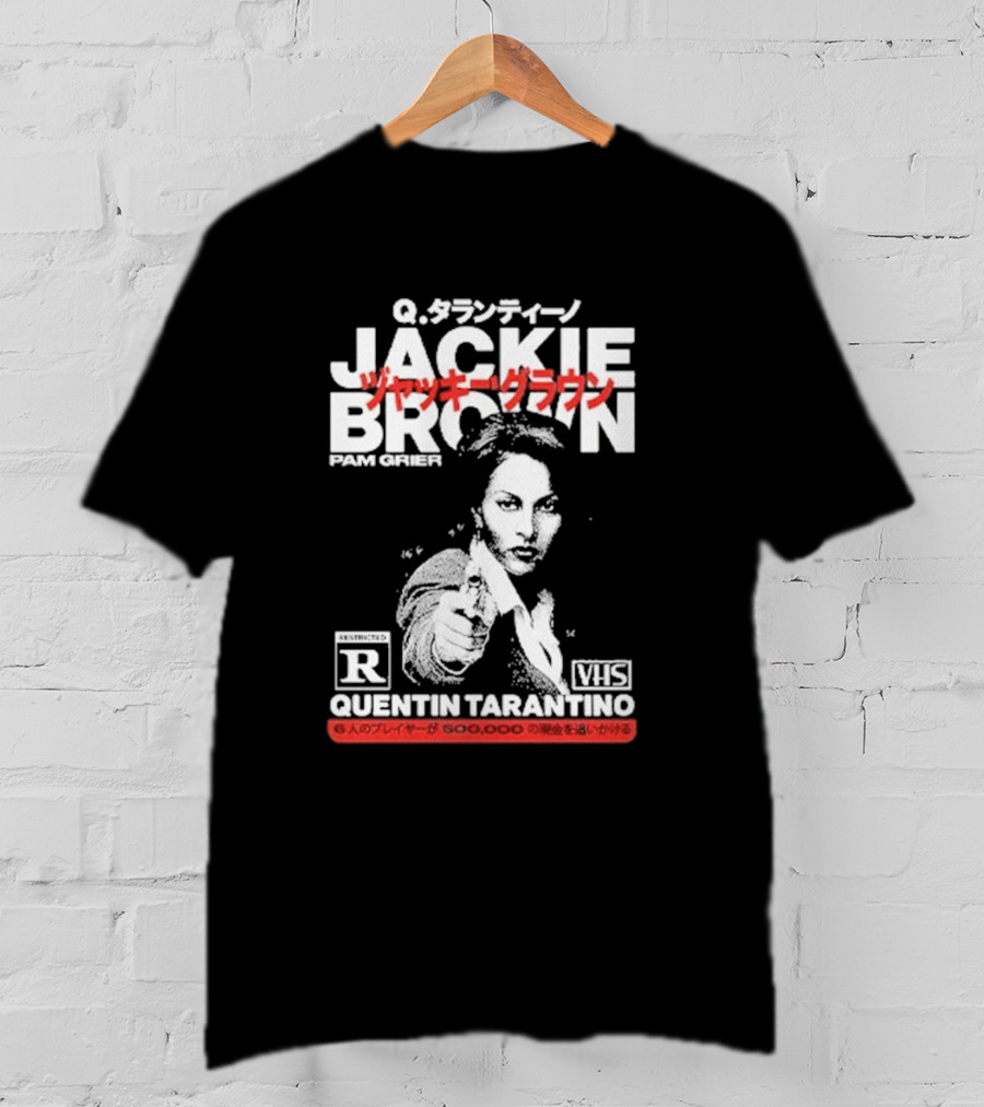 Jackie Brown Pam Grier Quentin Tarantino VHS Restricted R Q T-Shirt