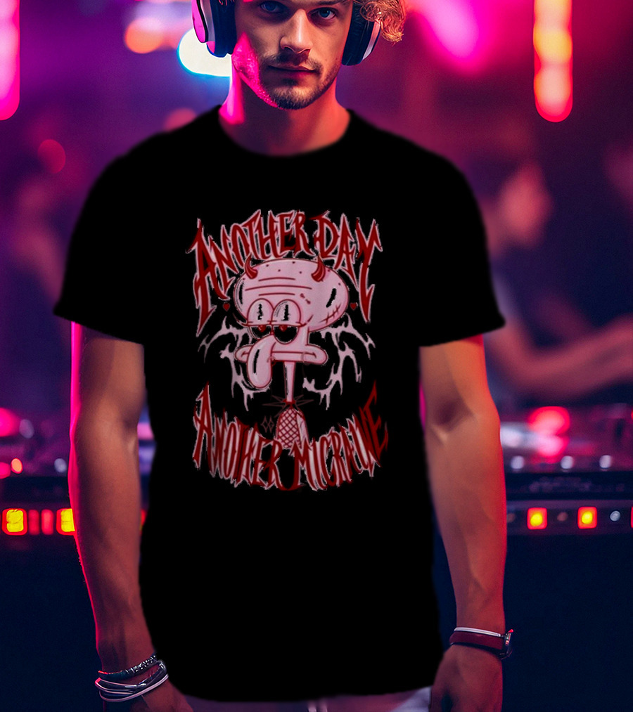 Lovecore Squidward Another Day Another Migraine Devil Horns Aesthetic T-Shirt