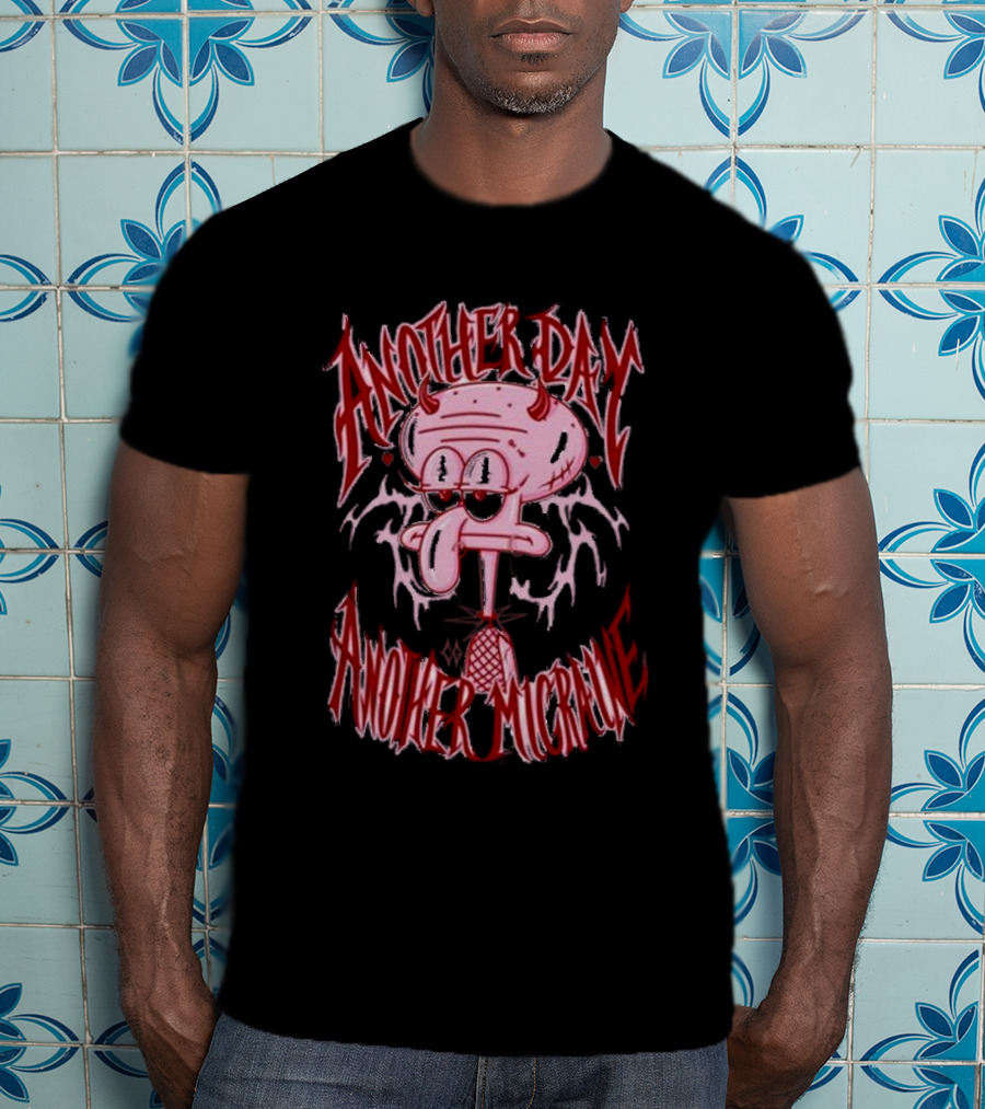 Lovecore Squidward Another Day Another Migraine Devil Horns Aesthetic T-Shirt