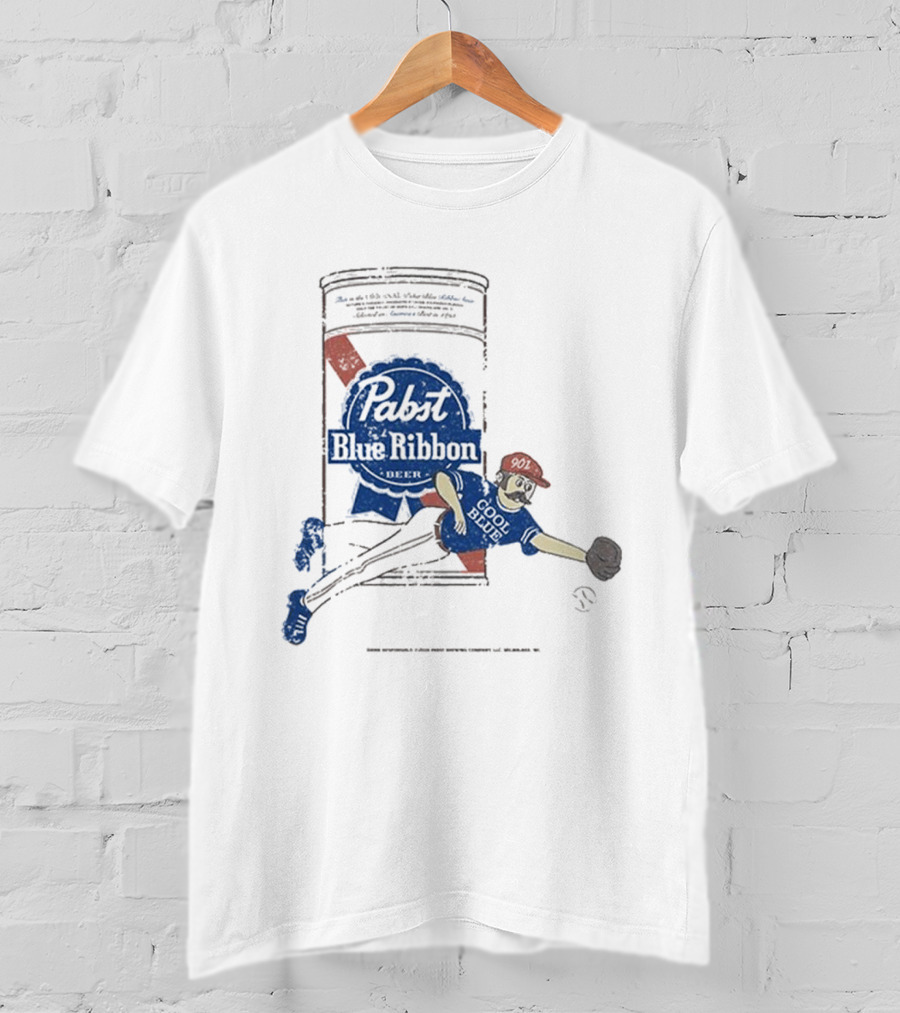 Memphis Redbirds 901 Pabst Blue Ribbon Baseball Can Catcher T-Shirt