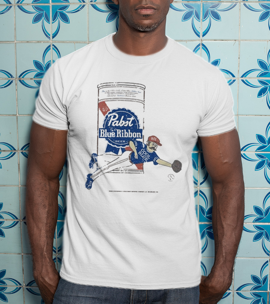 Memphis Redbirds 901 Pabst Blue Ribbon Baseball Can Catcher T-Shirt