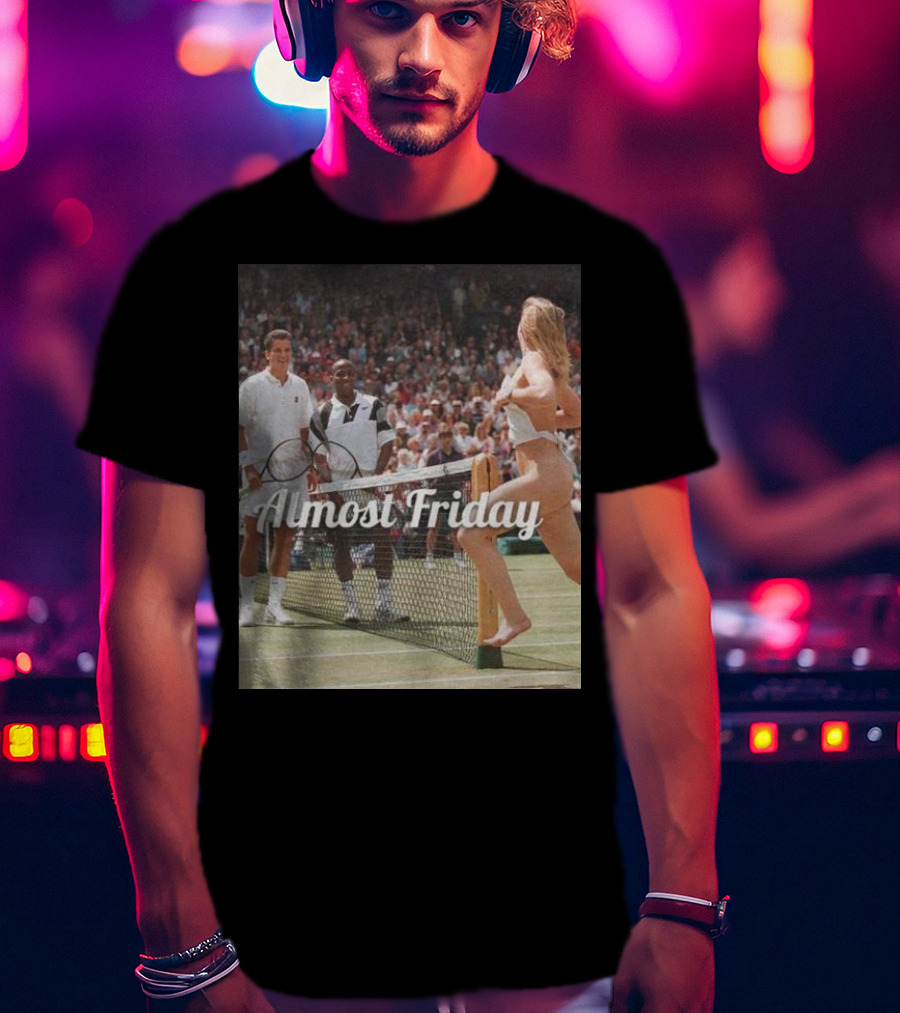 Almost Friday Tennis Court Streaker Wimbledon Scene T-Shirt