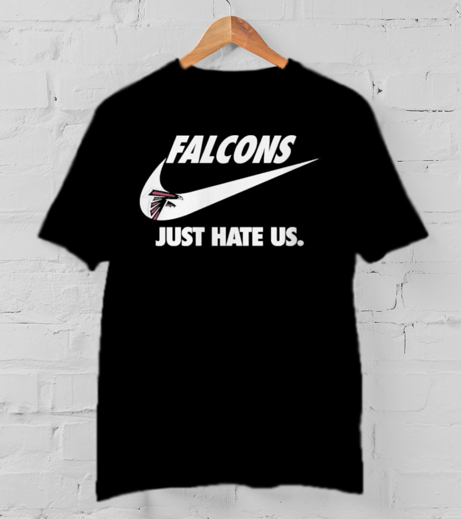 Atlanta Falcons Just Hate Us Logo Swoosh T-Shirt