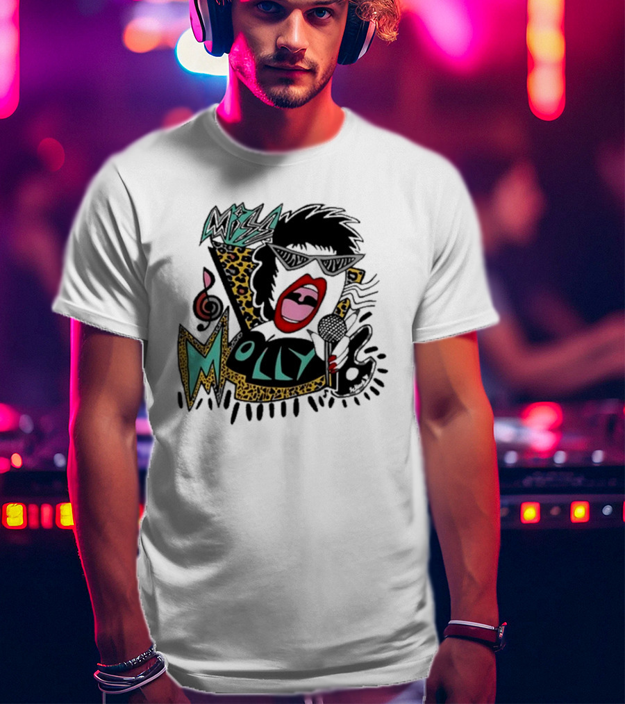 Miss Molly 90s Vintage Leopard Print Music Vibes T-Shirt