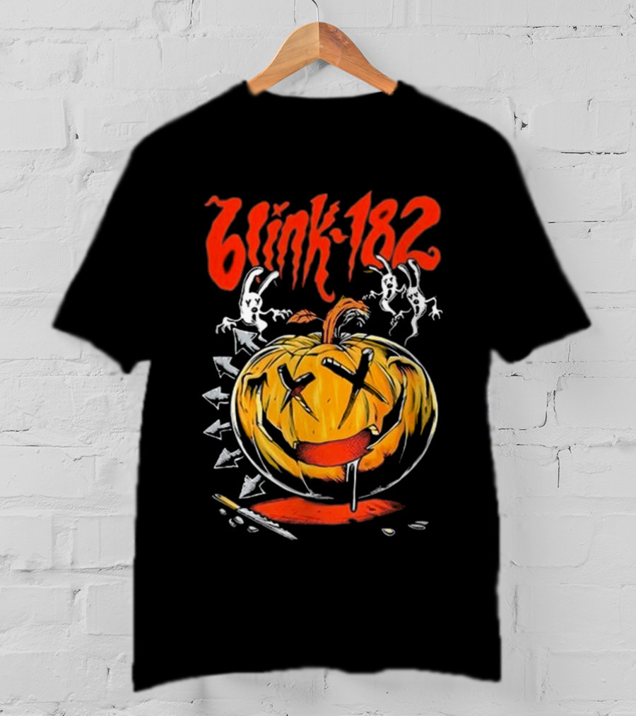 Blink-182 Halloween Pumpkin With Ghosts And Arrows T-Shirt