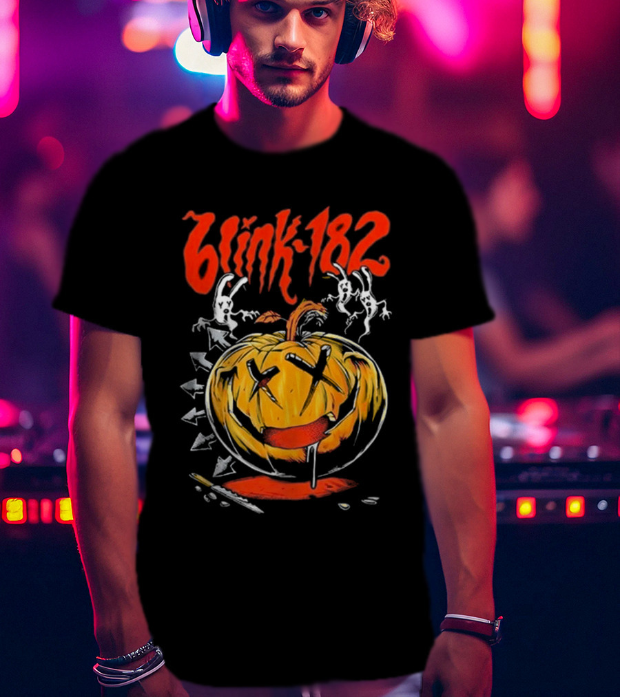 Blink-182 Halloween Pumpkin With Ghosts And Arrows T-Shirt