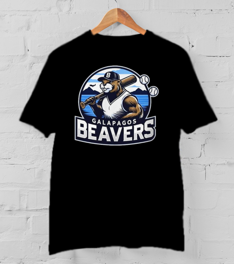Galapagos Beavers Baseball Bear Mountains Jared Carrabis T-Shirt