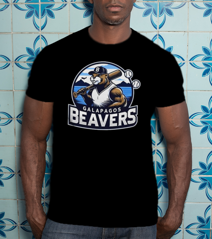 Galapagos Beavers Baseball Bear Mountains Jared Carrabis T-Shirt