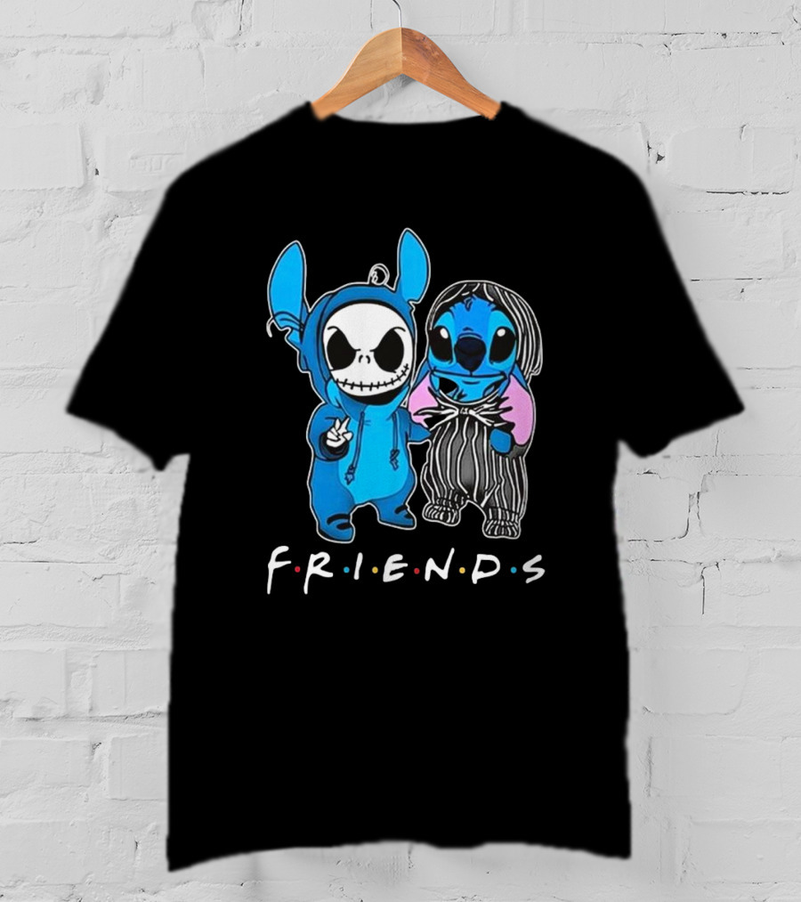 FRIENDS Stitch And Jack Skellington The Nightmare Before Christmas T-Shirt