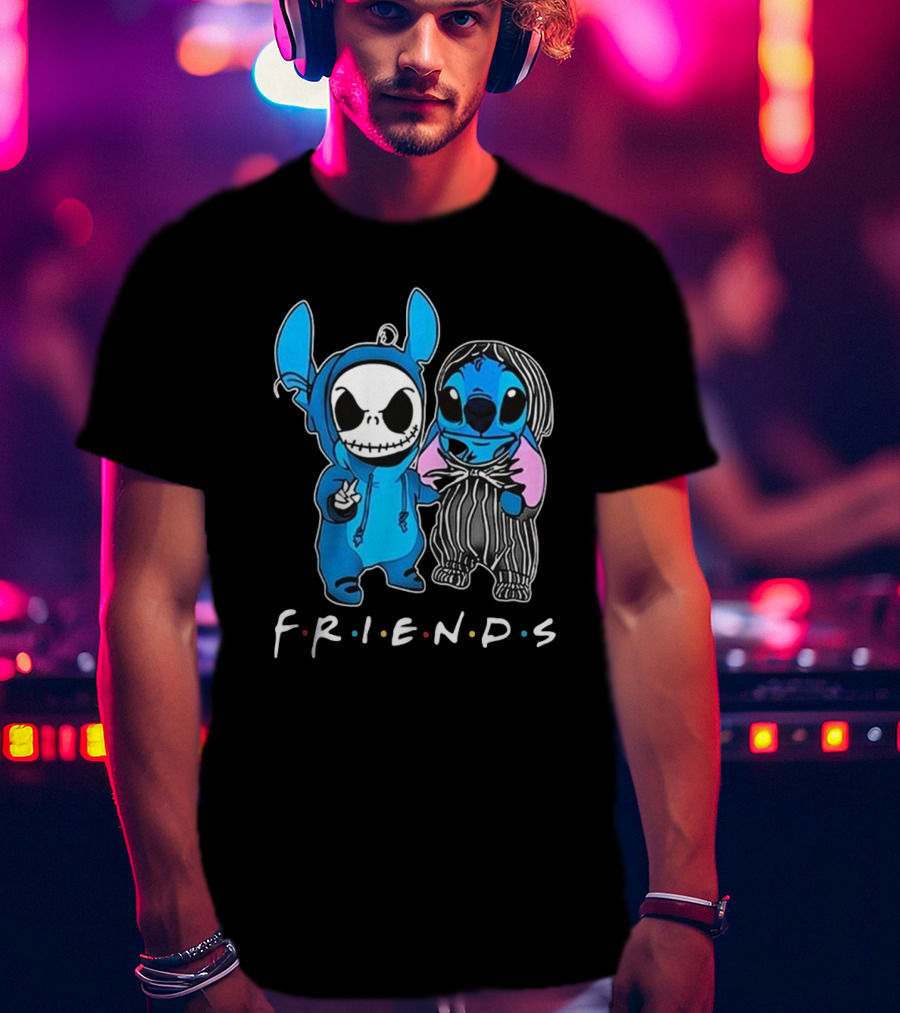 FRIENDS Stitch And Jack Skellington The Nightmare Before Christmas T-Shirt