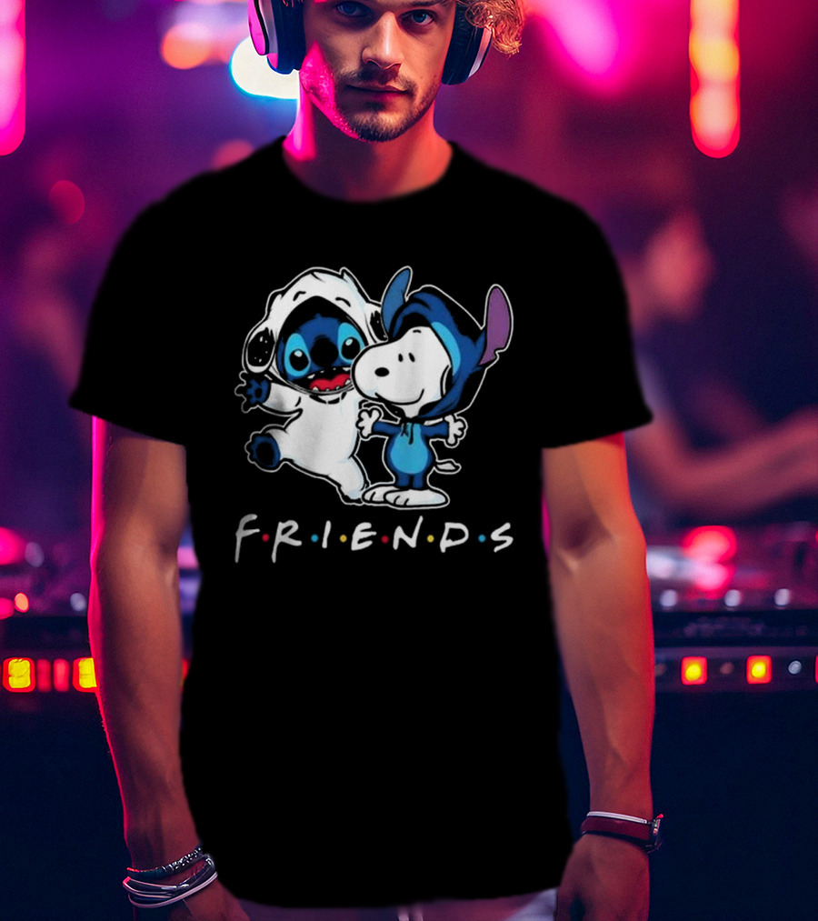 Stitch And Snoopy Peanuts Friends Disney Collaboration T-Shirt