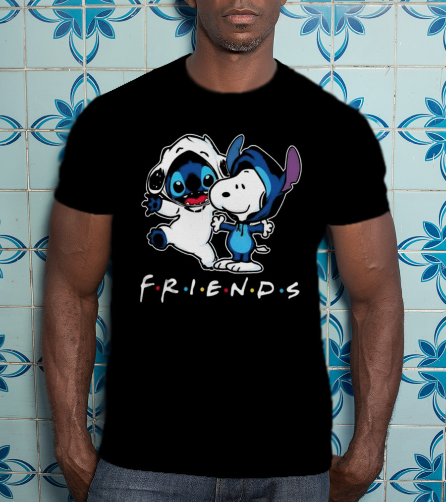 Stitch And Snoopy Peanuts Friends Disney Collaboration T-Shirt