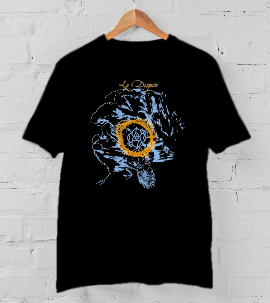 La Dispute Crows Blue Brushstroke Yellow Circle Flower T-Shirt