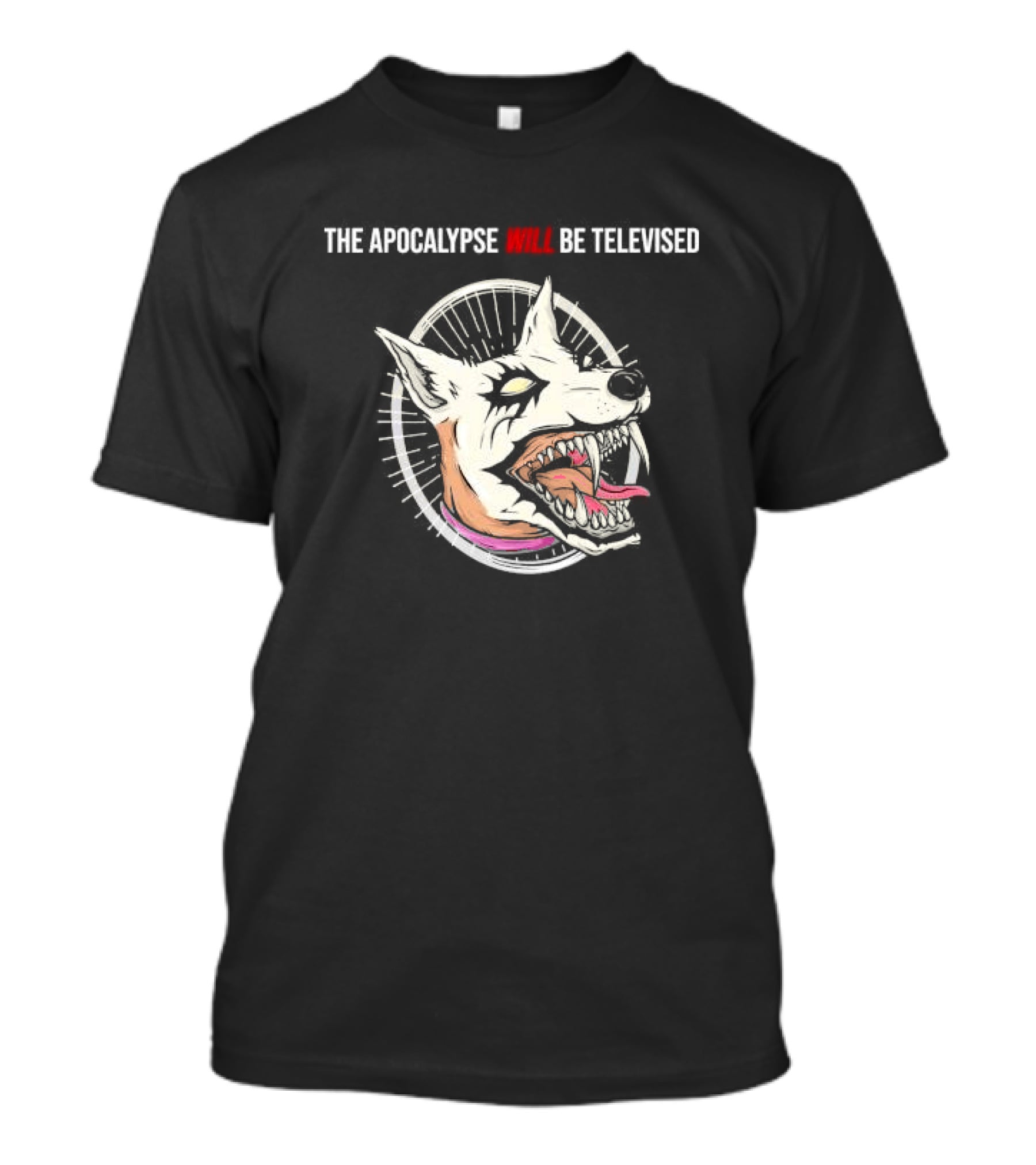 Danger Dingo The Apocalypse Will Be Televised Howling Dog Circle T-Shirt